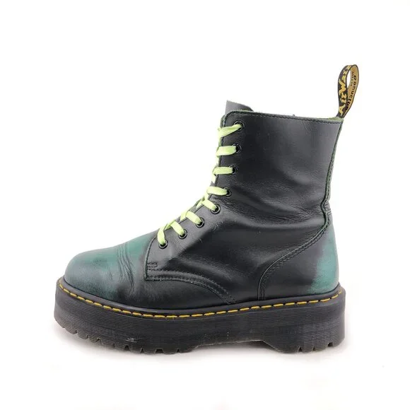 Martens Shoes Dr Martens Jadon Green Rub Off Leather